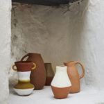 Vase en terre cuite terracotta et taupe – Image 3