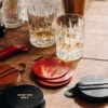 Lot de 4 dessous de verre en cuir noir – Image 2